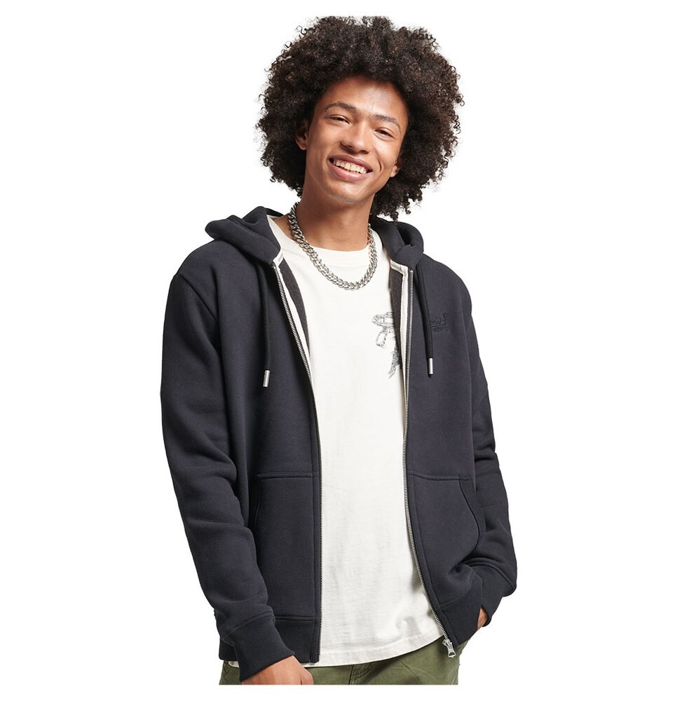 Толстовка Superdry Vintage Logo Emb Hood Full Zip, черный