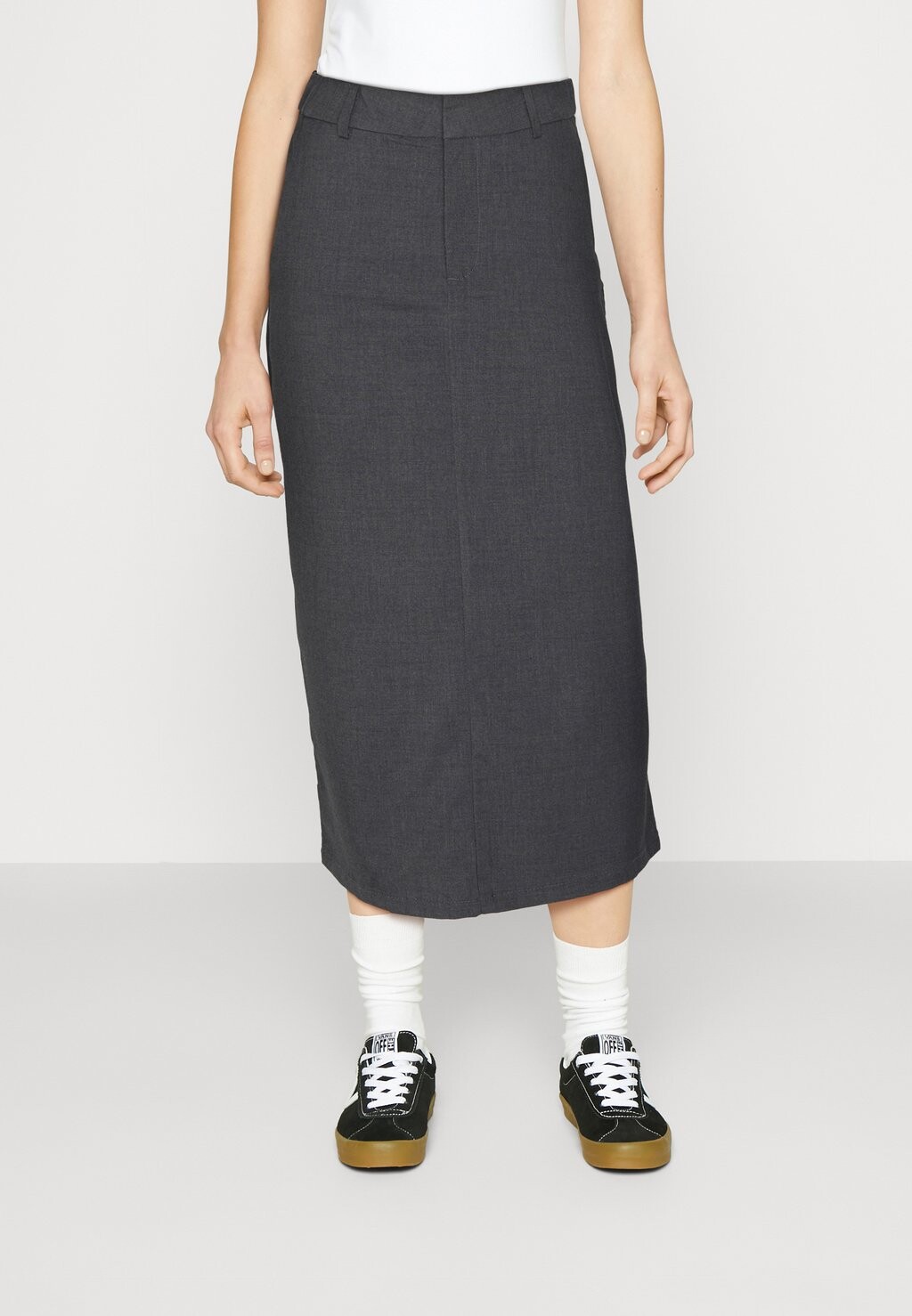 

Юбка длинная Onlmichelle Slit Skirt ONLY, цвет dark grey melange