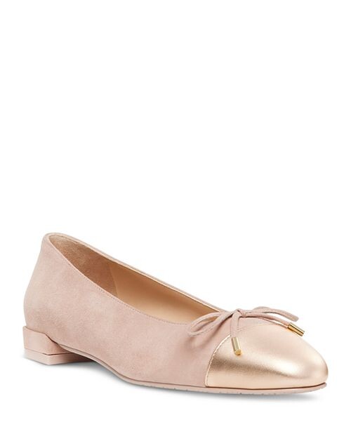 

Женские изящные балетки без шнуровки с бантом Stuart Weitzman, цвет Pink