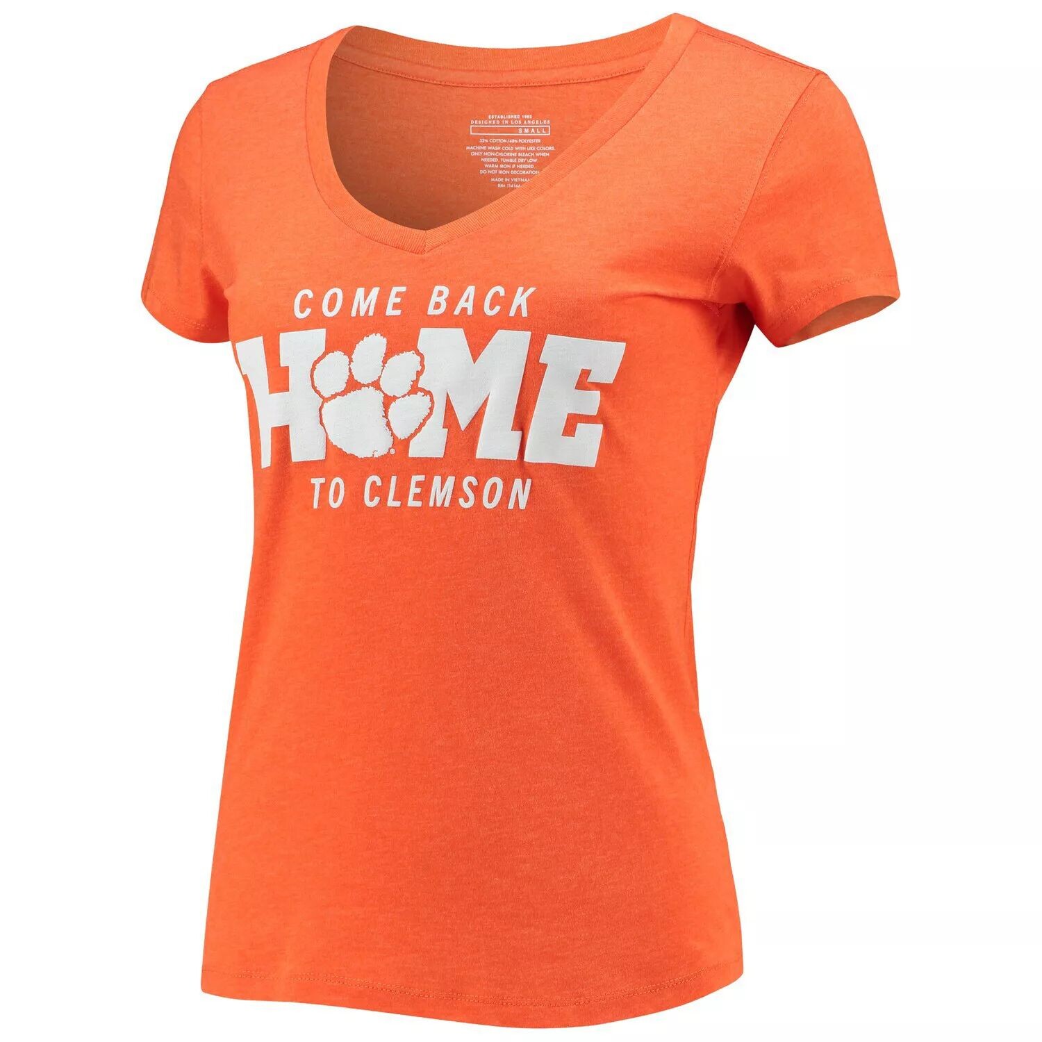 

Женская футболка Colosseum Orange Clemson Tigers Come Back Home с v-образным вырезом Colosseum