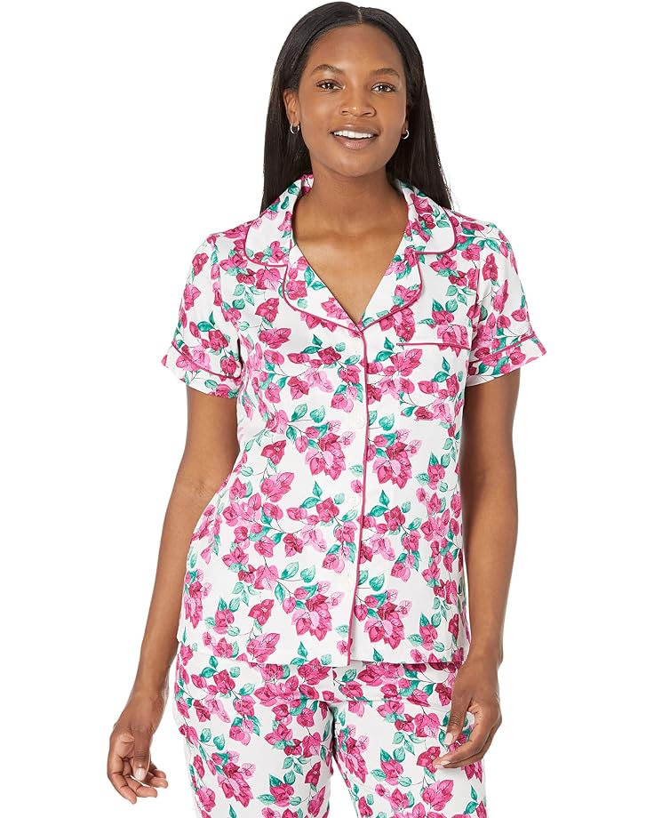 Пижамный комплект Bedhead PJs Short Sleeve Cropped Pajama Set, цвет Bouganvillea