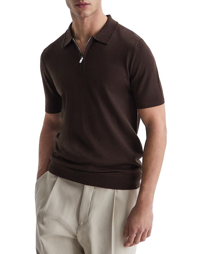 

Рубашка поло Maxwell Slim Fit с молнией на четверть REISS