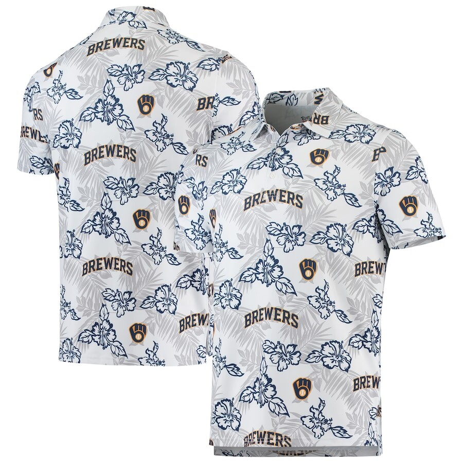 

Поло с коротким рукавом Reyn Spooner Milwaukee Brewers, белый