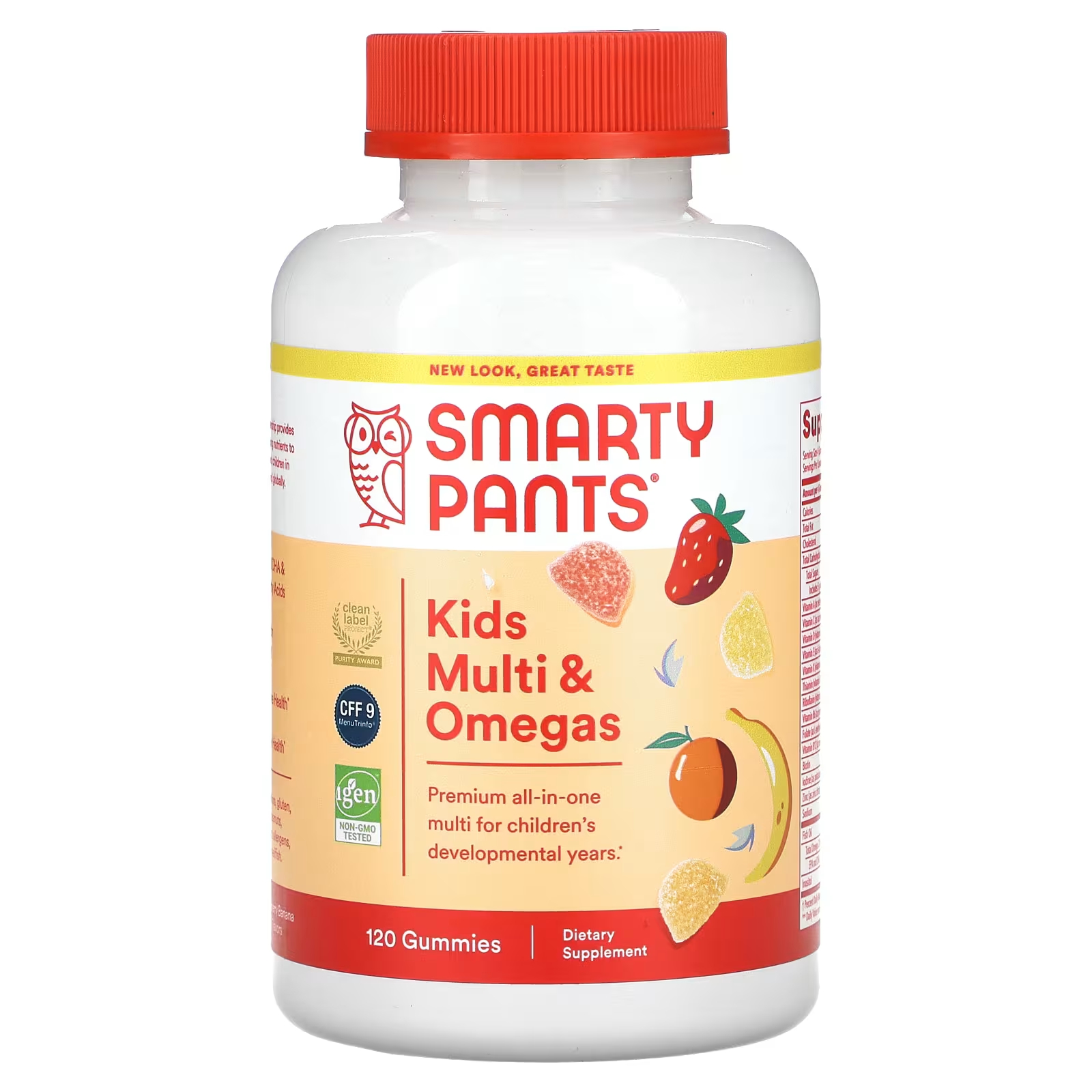 Пищевая добавка SmartyPants Kids Multi & Omegas лимон, апельсин, клубника, банан, 120 штук добавка maxler vitamin d3 180 шт таблетки