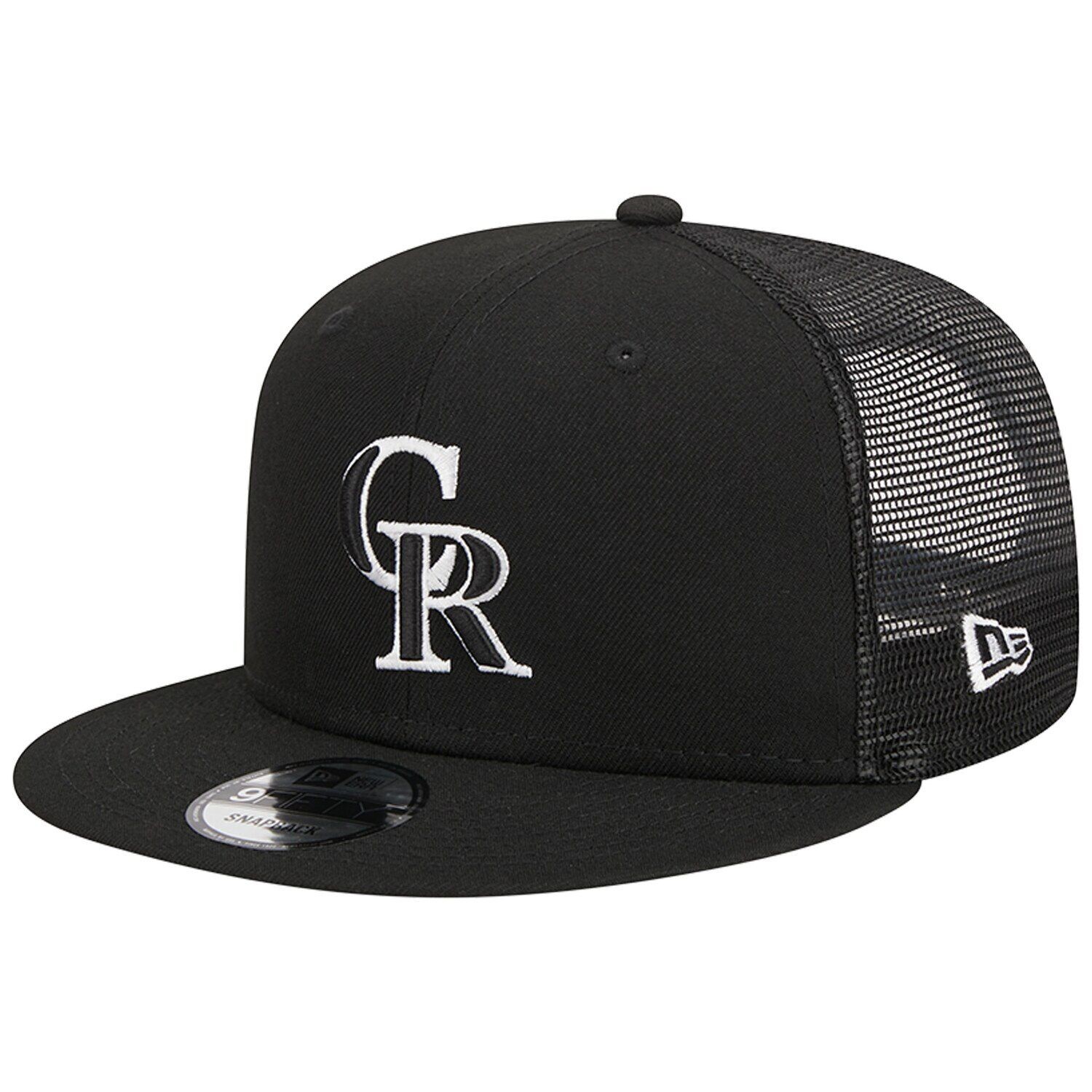 Мужская кепка New Era Black Colorado Rockies Trucker 9FIFTY Snapback