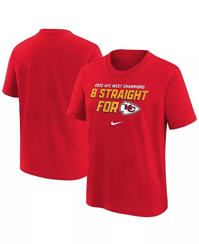 

Красная футболка Big Boys Kansas City Chiefs с восьмикратным чемпионом Западного дивизиона AFC Nike, красный