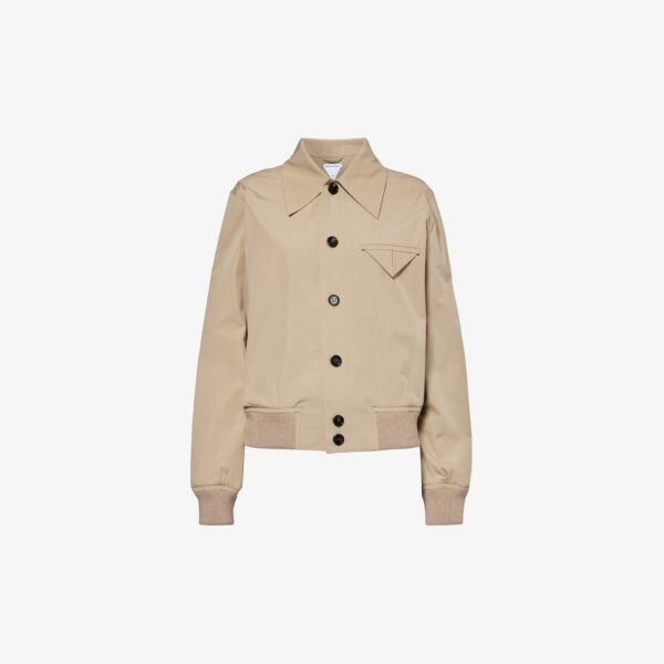 

Куртка классического кроя из смесового хлопка Bottega Veneta, цвет sand