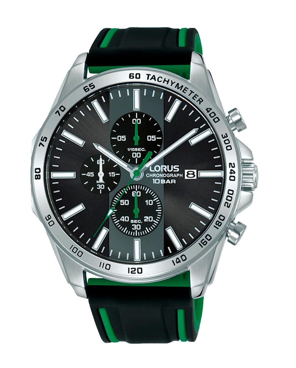 

Мужские силиконовые часы Sport man RM349GX9 с черным ремешком Lorus, черный