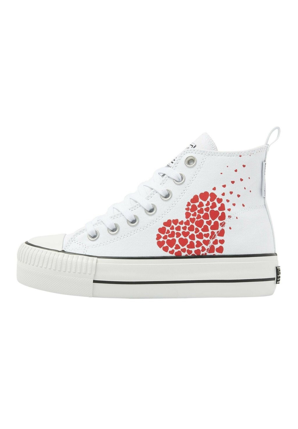 

Кроссовки высокие KAYA British Knights, цвет white red hearts