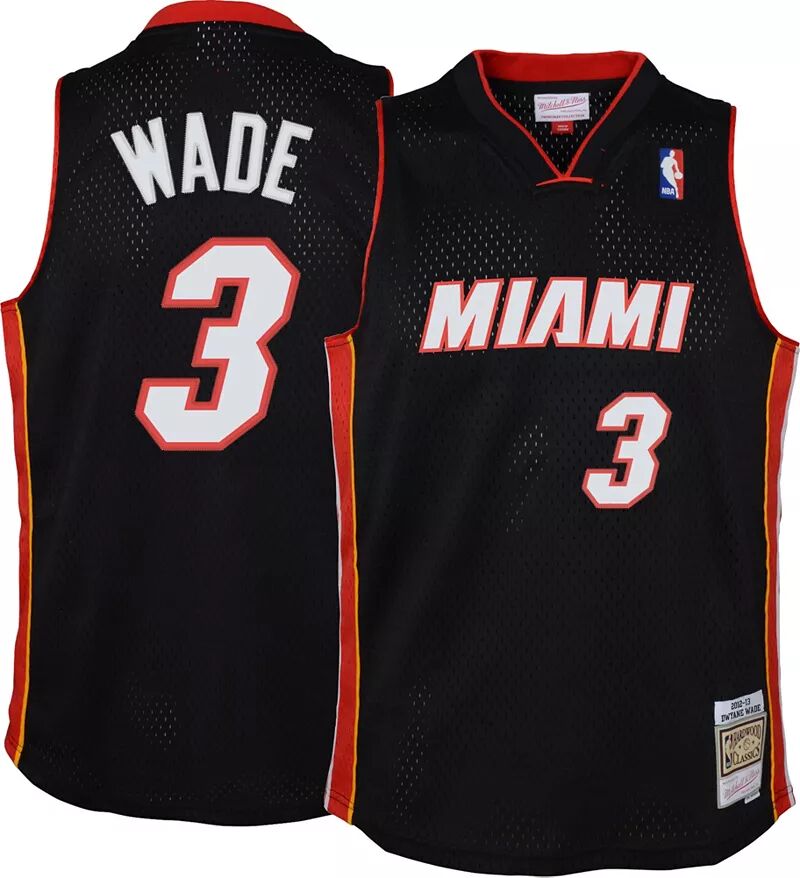 

Mitchell & Ness Черная майка Nike Youth Miami Heat Dwyane Wade #3 2012 Swingman