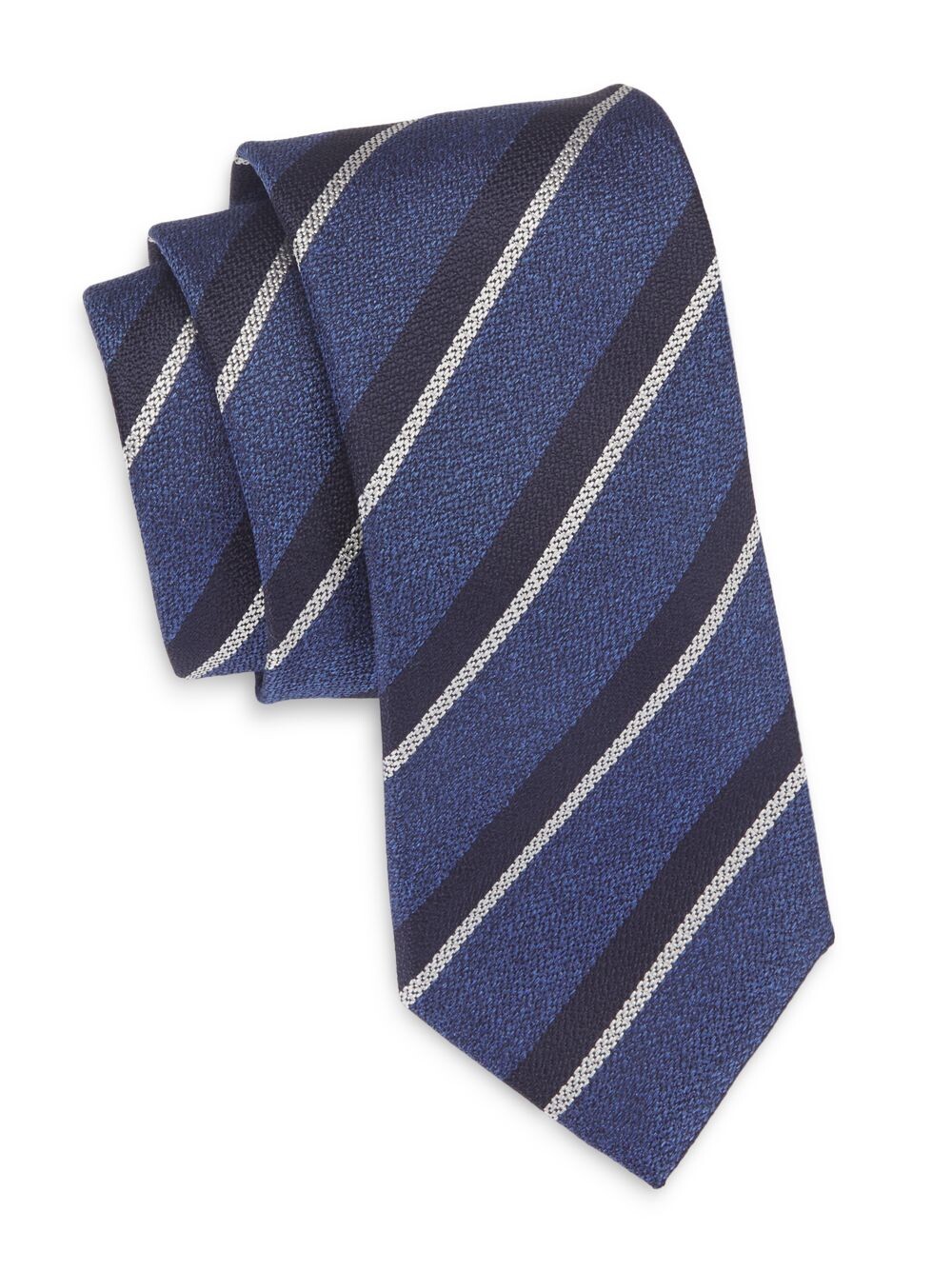 

Полосатый шелковый галстук Canali, синий