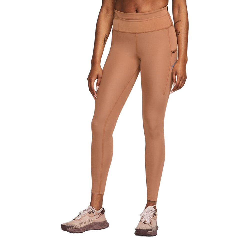 Тайтсы Nike Dri-FIT Epic Luxe Trail Running, коричневый леггинсы nike epic luxe mid rise trail running розово оранжевый