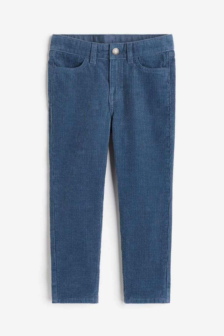 Вельветовые брюки узкого кроя H&M, синий