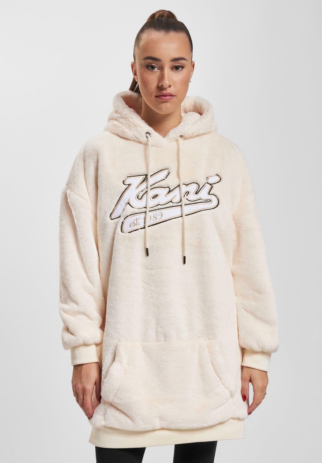 

Летнее платье VARSITY VEGAN FUR HOODIE DRESS Karl Kani, кремовый, Бежевый