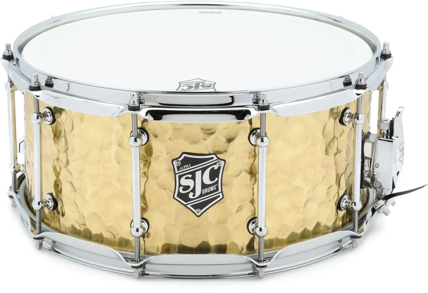 

SJC Custom Drums Alpha Hammered Brass Snare Drum — 6,5 x 14 дюймов, полированная кованая латунь