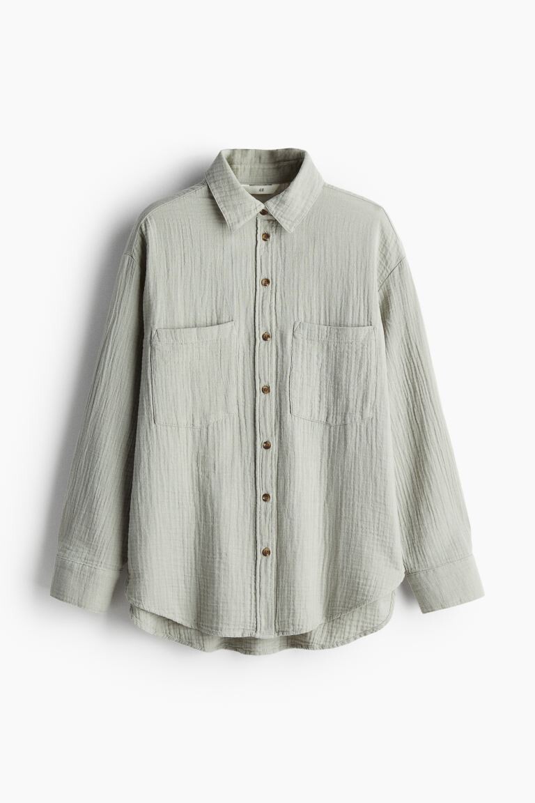 

Хлопковая блузка H&M, зеленый