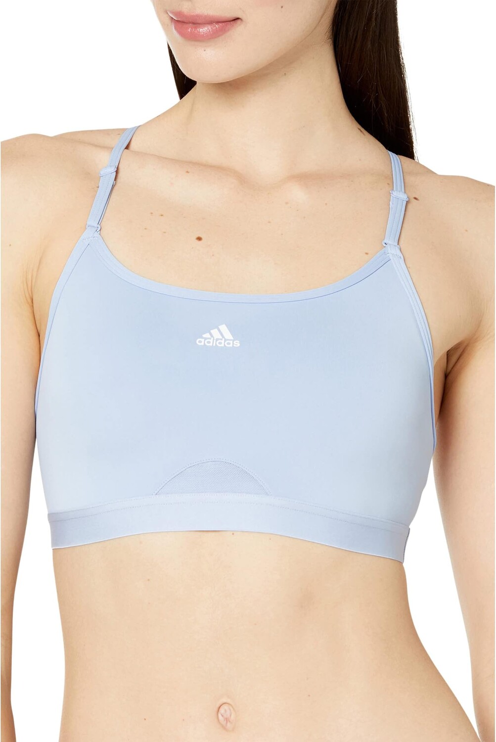 

Легкий поддерживающий бюстгальтер для тренировок Aeroreact adidas, цвет Blue Dawn