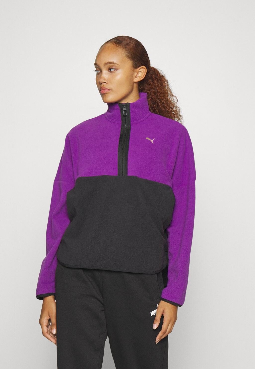 

Флисовая толстовка Молния 1/2 Puma, фиолетовый/черный