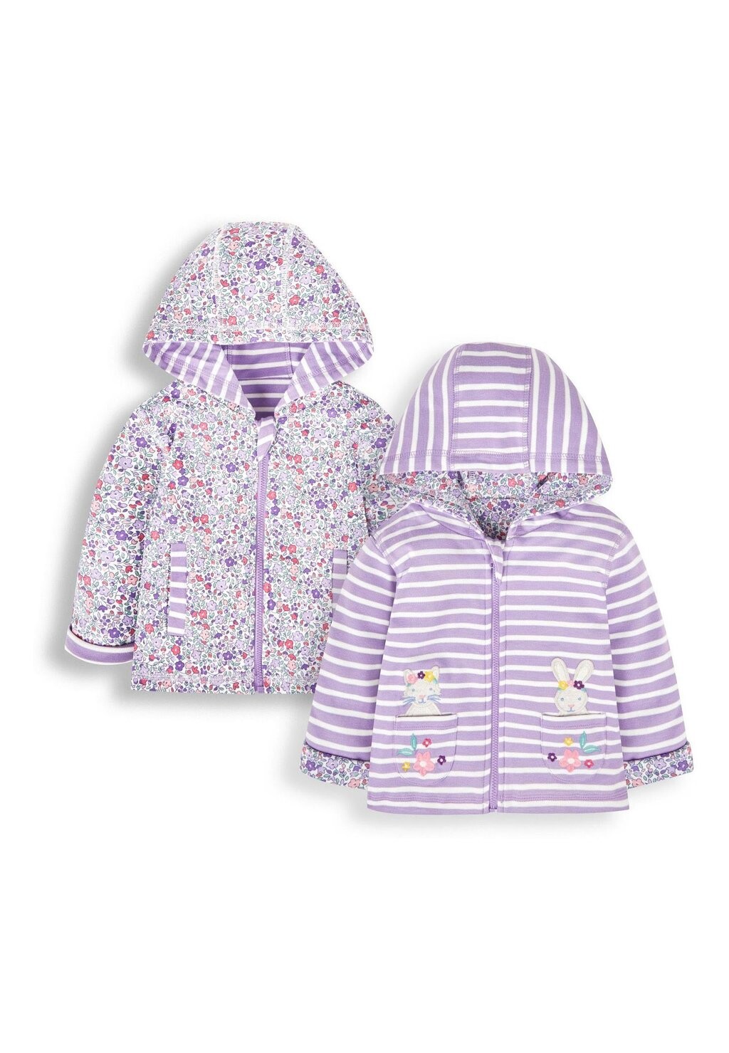 

Толстовка на молнии Bunny Cat Applique Reversible JoJo Maman Bébé, цвет lilac