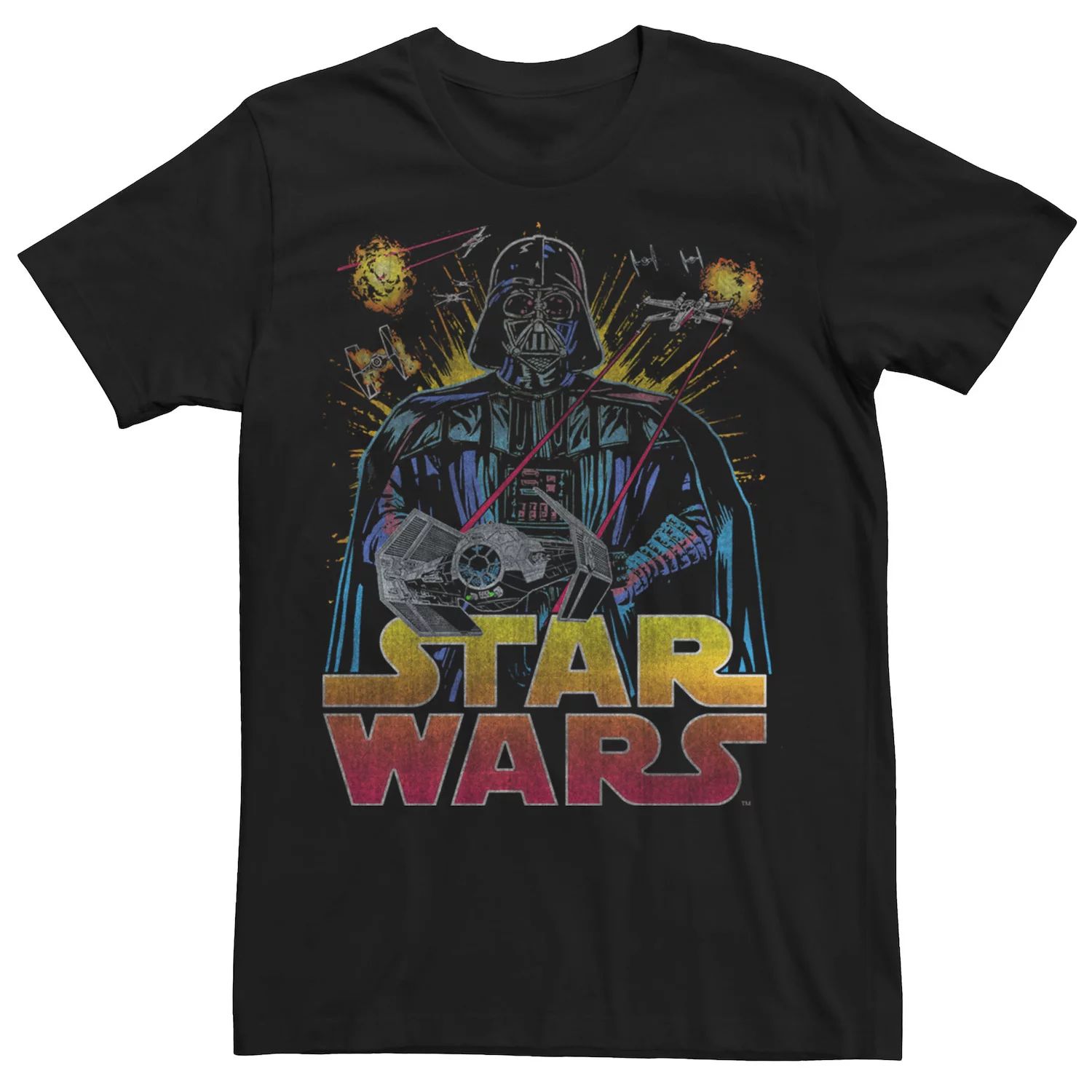 Мужская футболка «Звездные войны Дарт Вейдер» в стиле ретро с лордом ситхов Licensed Character, черный