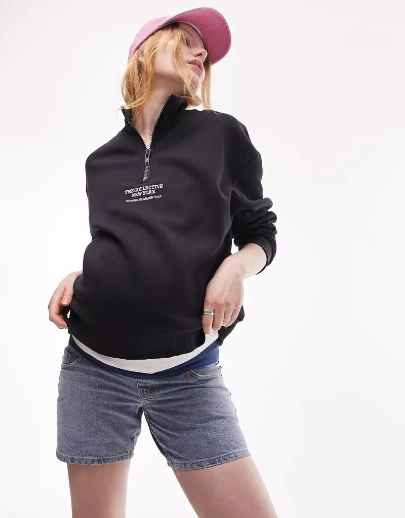 

Синие шорты с глубоким вырезом Topshop Ultimate Editor