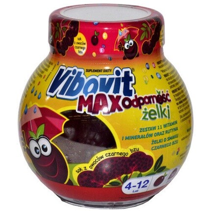 

VIBOVIT MAX Immunity для детей 4-12 лет Витамины Минералы Мармеладные мишки 50 шт. Teva