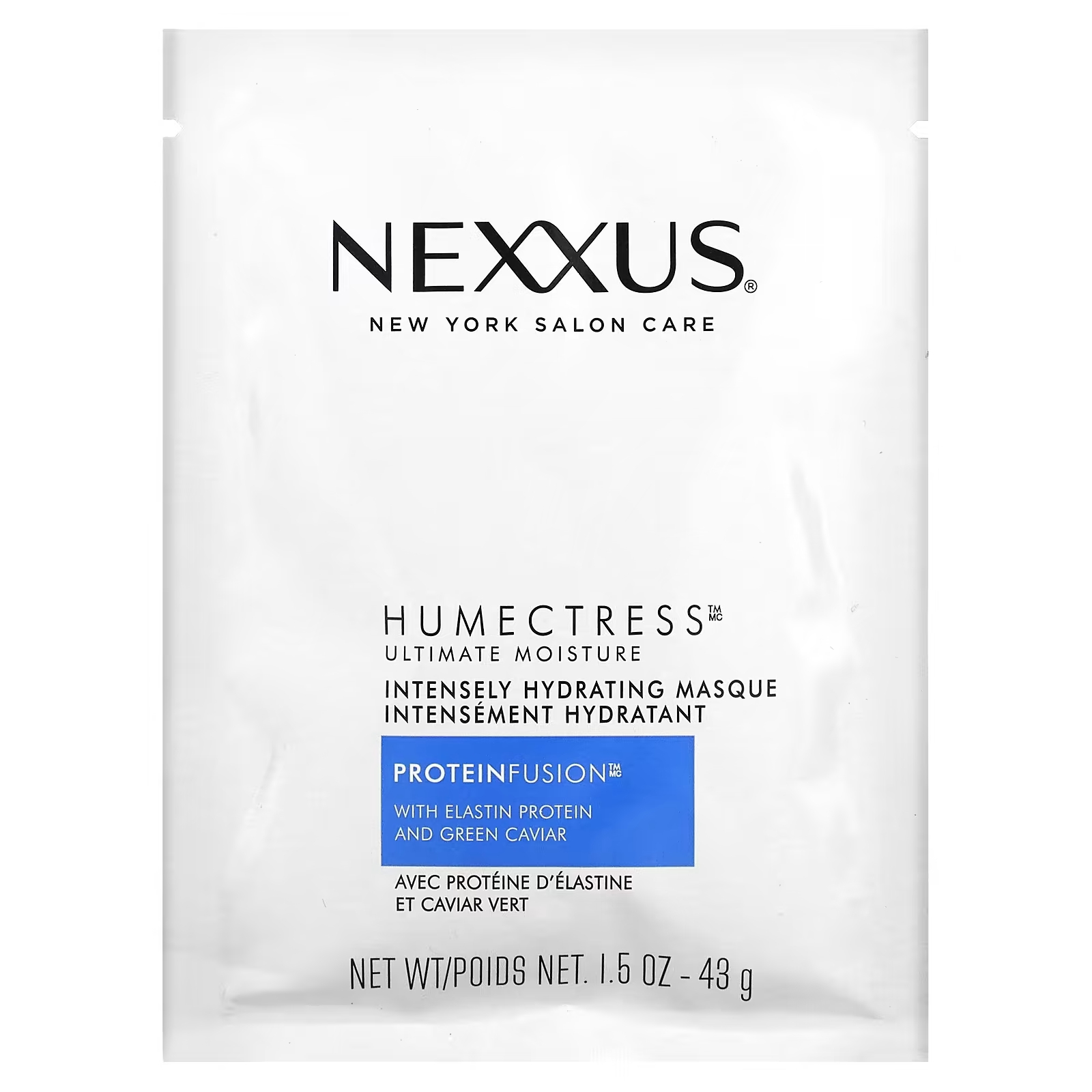 Nexxus Humectress Интенсивно увлажняющая маска для волос Ultimate Moisture 1,5 унции (43 г) nexxus увлажняющий кондиционер humectress ultimate 3 жидких унции 89 мл