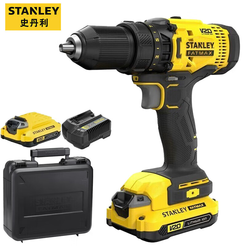 Дрель электрическая Stanley SCD700C2K-A9 + два аккумулятора, зарядное устройство