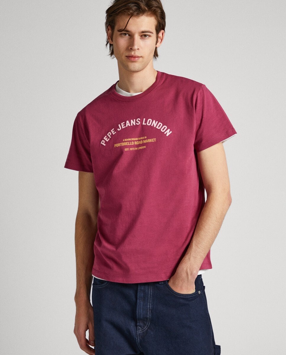 

Мужская футболка с коротким рукавом и логотипом спереди Pepe Jeans, красный
