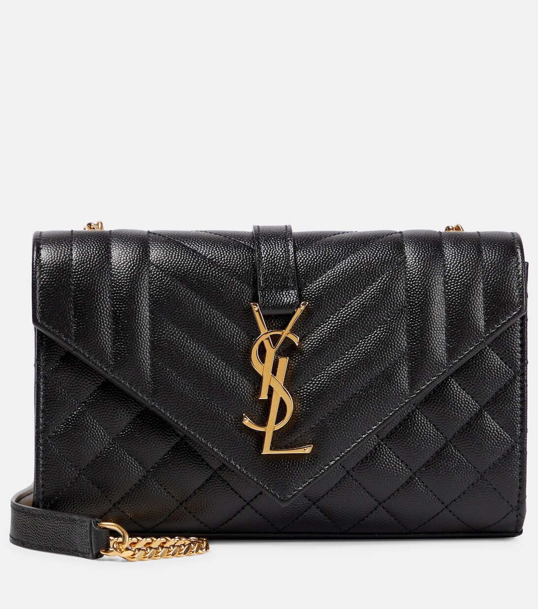 

Маленькая кожаная сумка через плечо Envelope Saint Laurent, черный