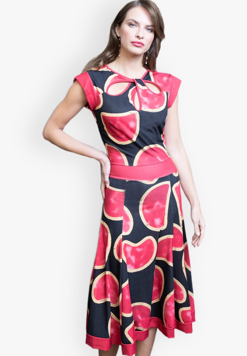 

Дневное платье KEYHOLE DETAIL FIT N FLARE HotSquash, темно-красный