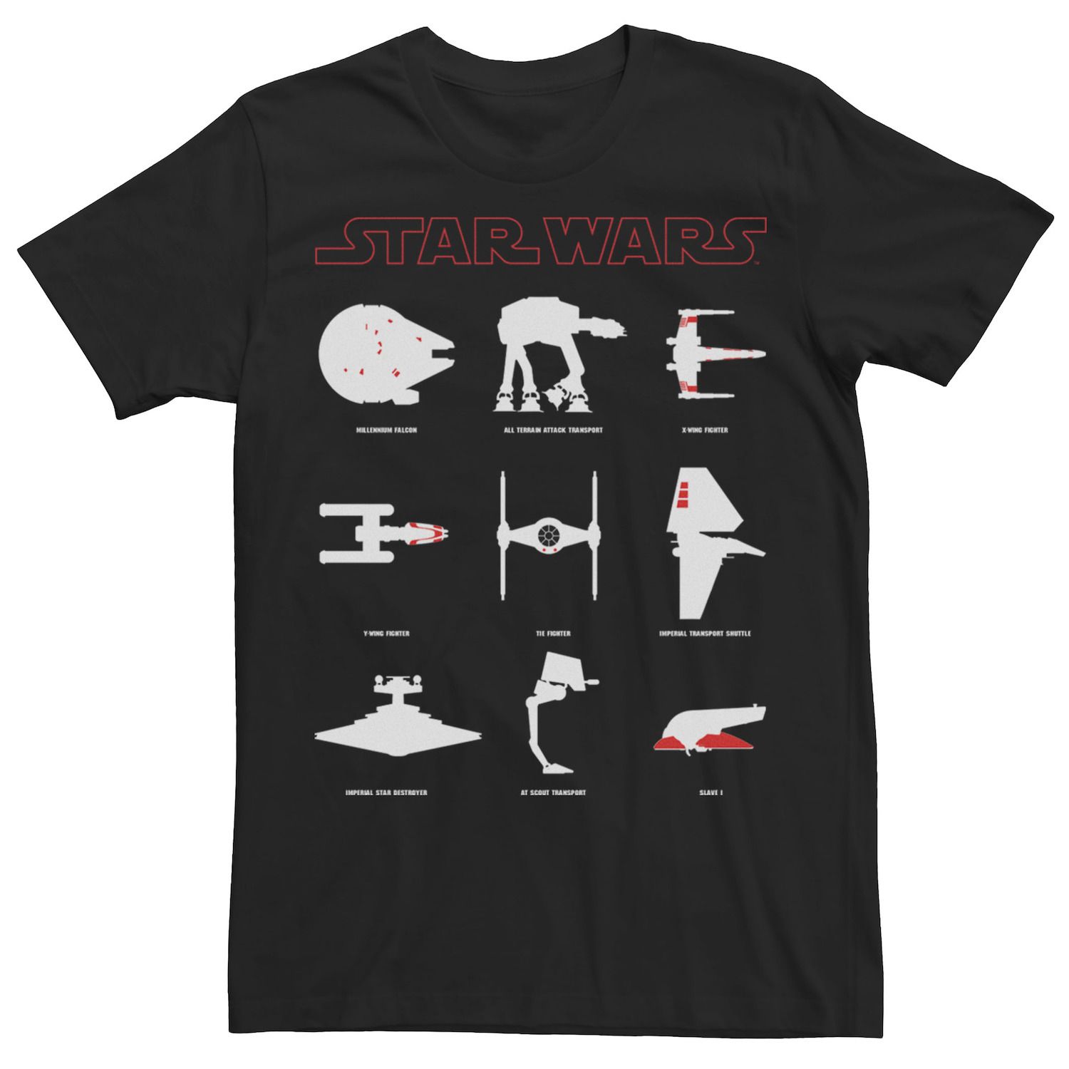 Мужская футболка с изображением кораблей героев и злодеев и наземного патруля Star Wars