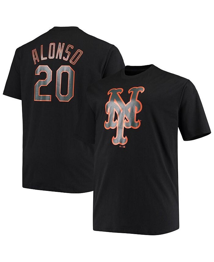 

Мужская черная футболка с надписью Pete Alonso New York Mets Big and Tall, именем и номером Fanatics, черный