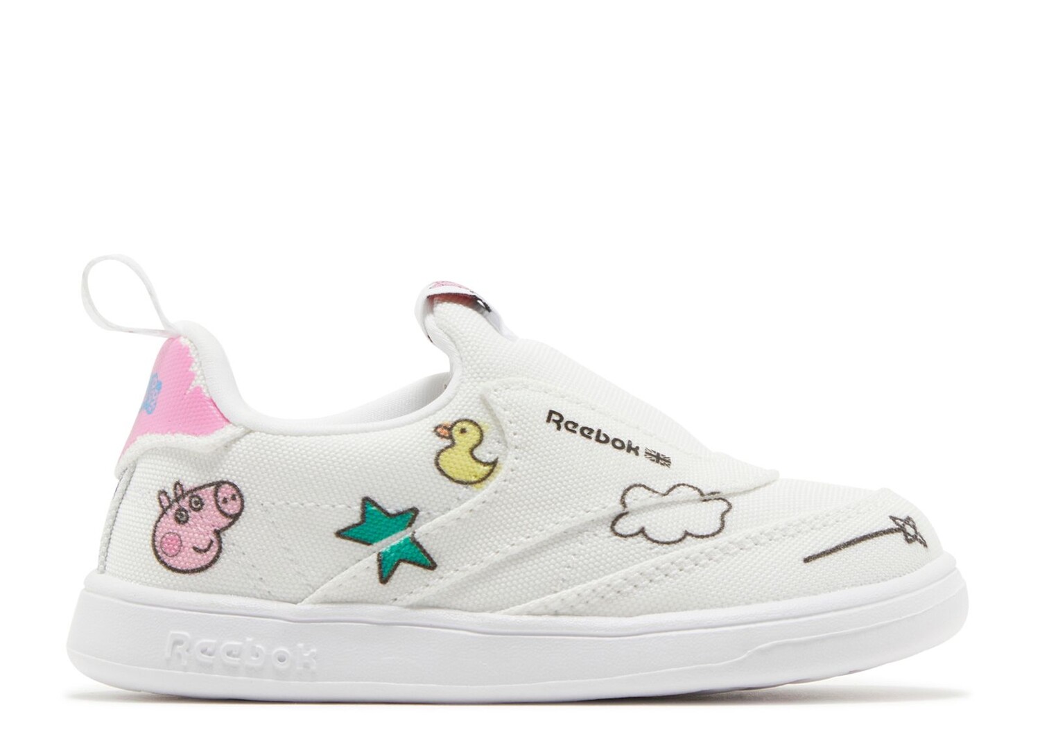 

Кроссовки Reebok Peppa Pig X Club C Slip-On 4 Toddler 'Play Dreamy', белый