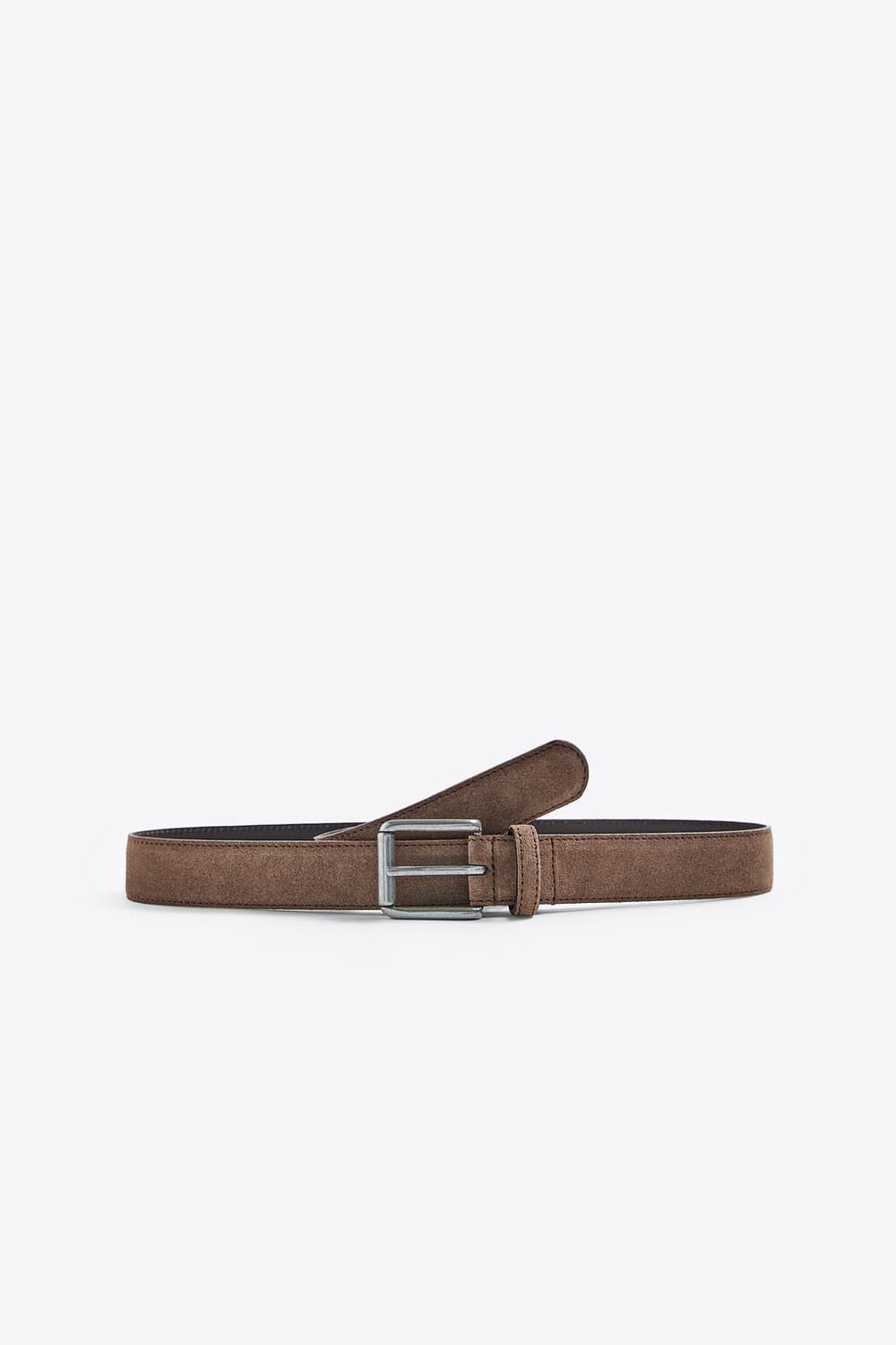 

Ремень из замши с разрезами ZARA, коричневый