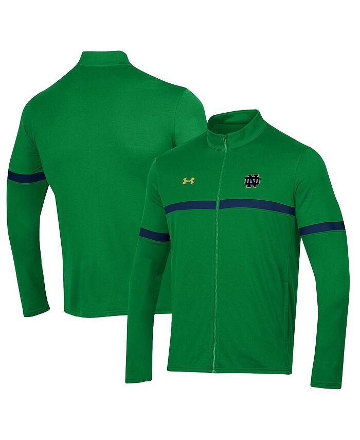 

Мужская зеленая куртка Notre Dame Fighting Irish 2023 Assist Warm Up с молнией во всю длину Under Armour, зеленый