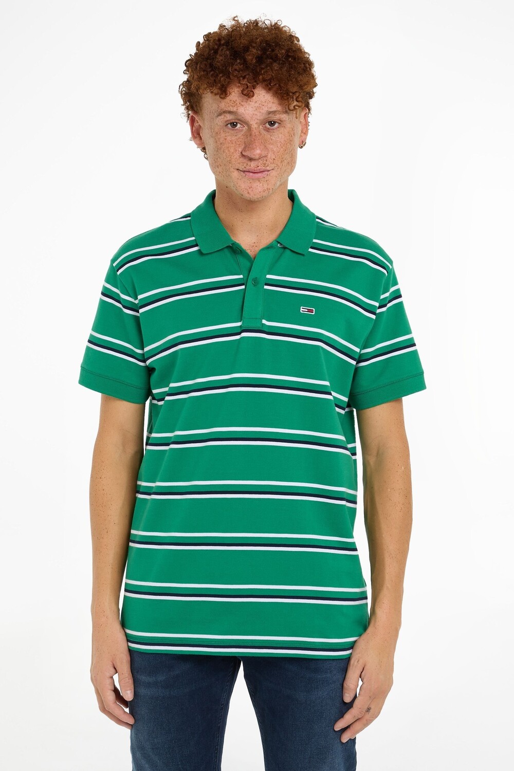 

Рубашка поло Regular Essential в полоску Tommy Jeans, зеленый