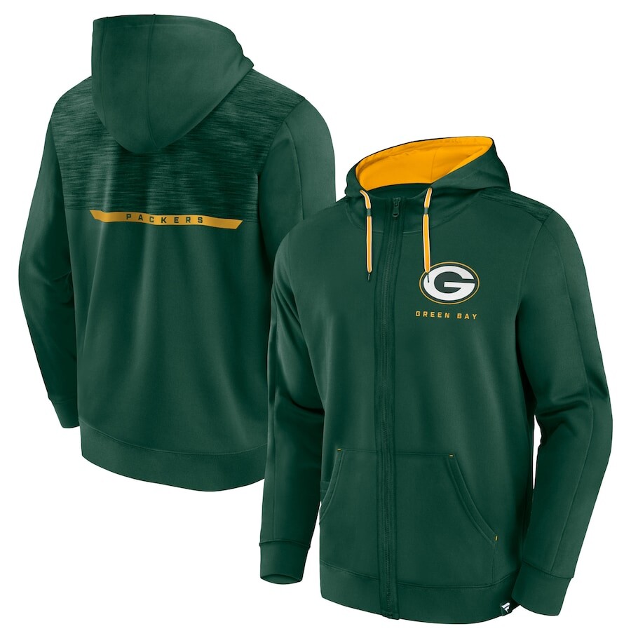 

Толстовка на молнии Fanatics Branded Green Bay Packers, зеленый