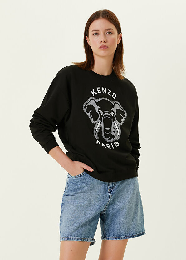 

Черный свитшот с логотипом Kenzo