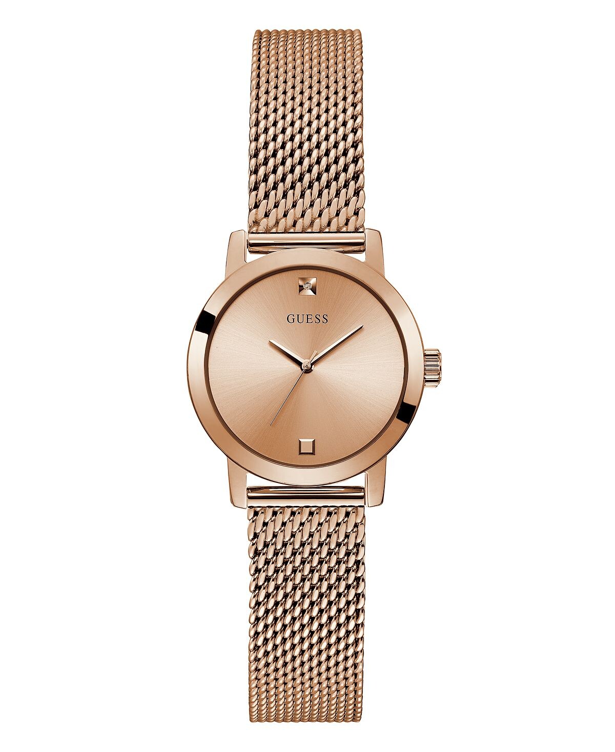 

Женские часы с сетчатым браслетом цвета розового золота, 25 мм GUESS, золотой