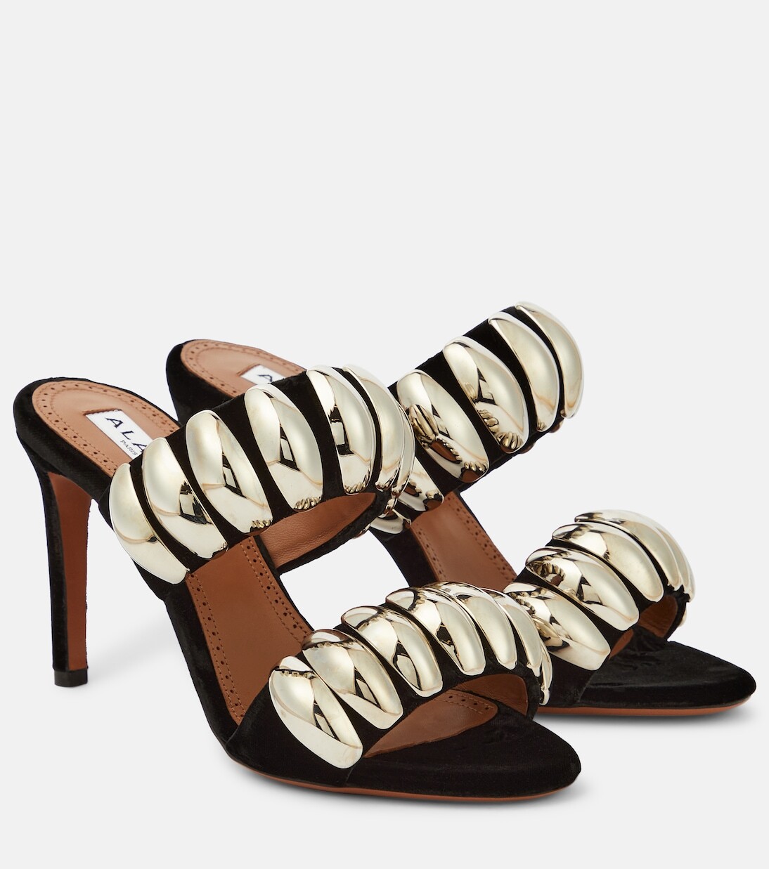 

Замшевые мюли tribale с декором Alaïa, черный
