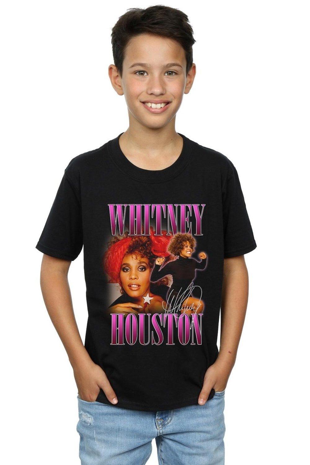 Футболка Signature Homage Whitney Houston, черный white whitney houston 90s homage official tee t shirt mens unisex