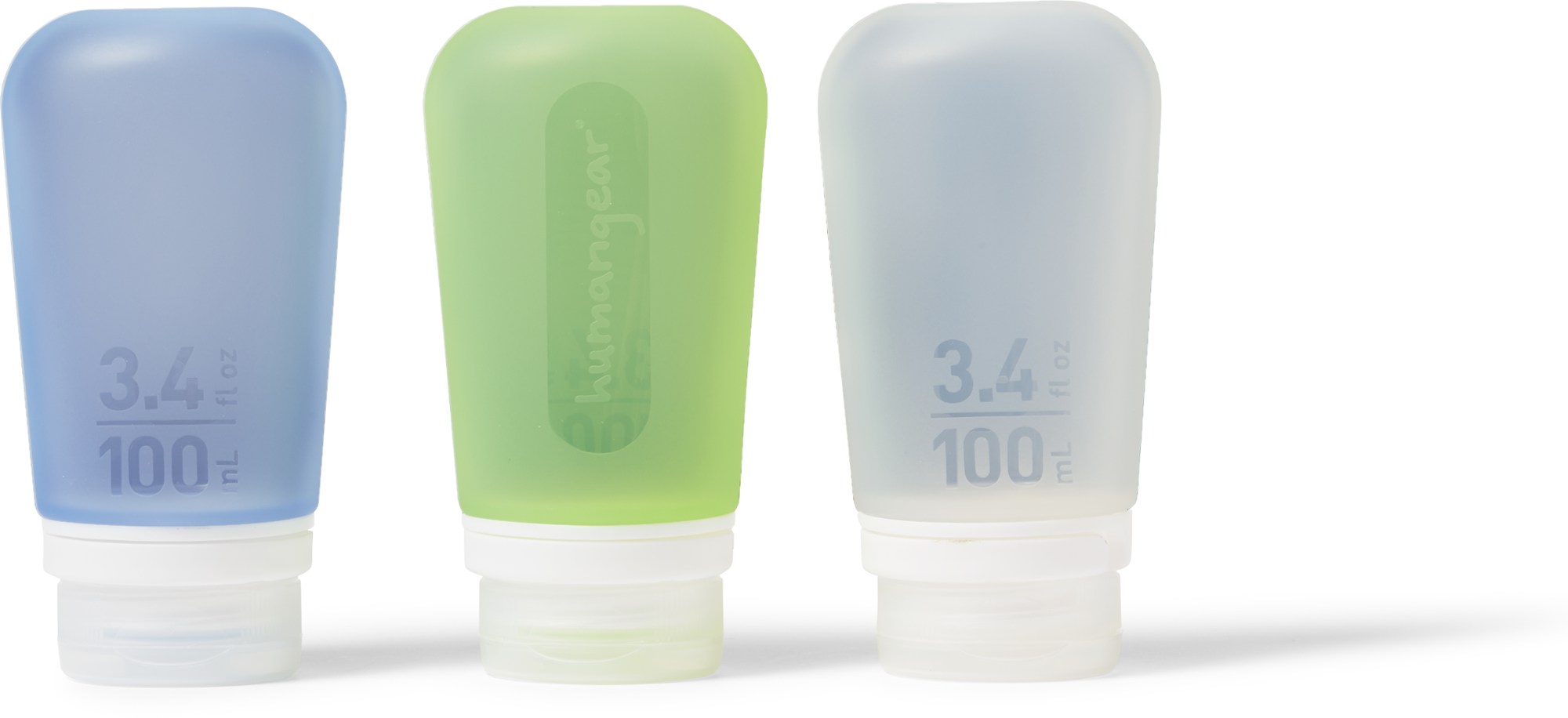 Большая бутылочка для выдавливания GoToob+ — 3,4 эт. унция - Пакет из 3 шт. humangear, зеленый