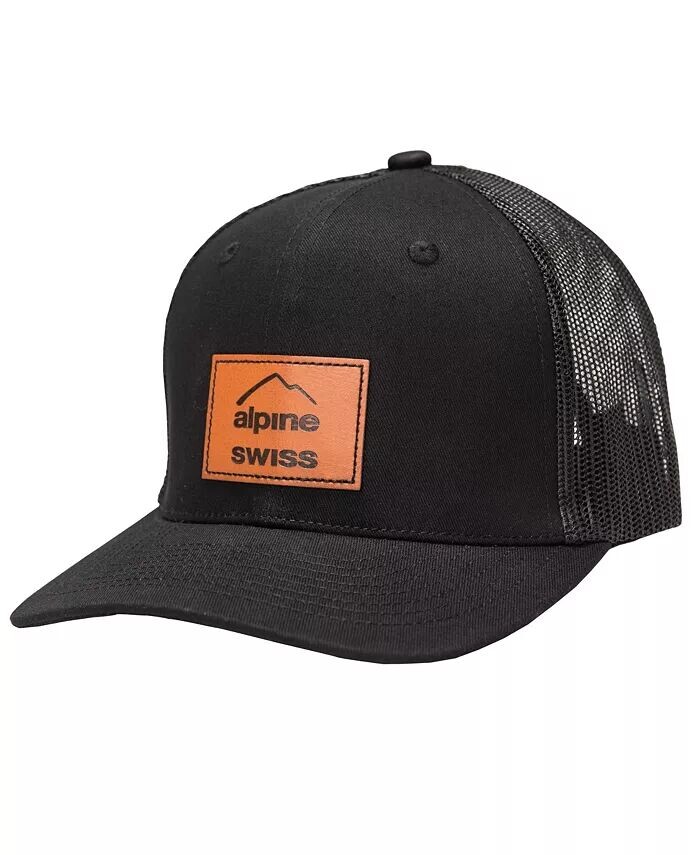 

Мужская кепка-дальнобойщик Snapback, сетчатая задняя кепка, регулируемая бейсболка Alpine Swiss, черный