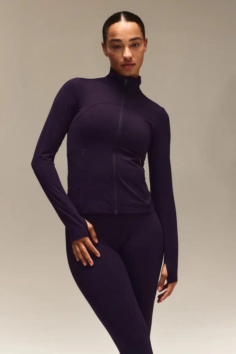 

Спортивный топ на молнии от softmove H&M, фиолетовый