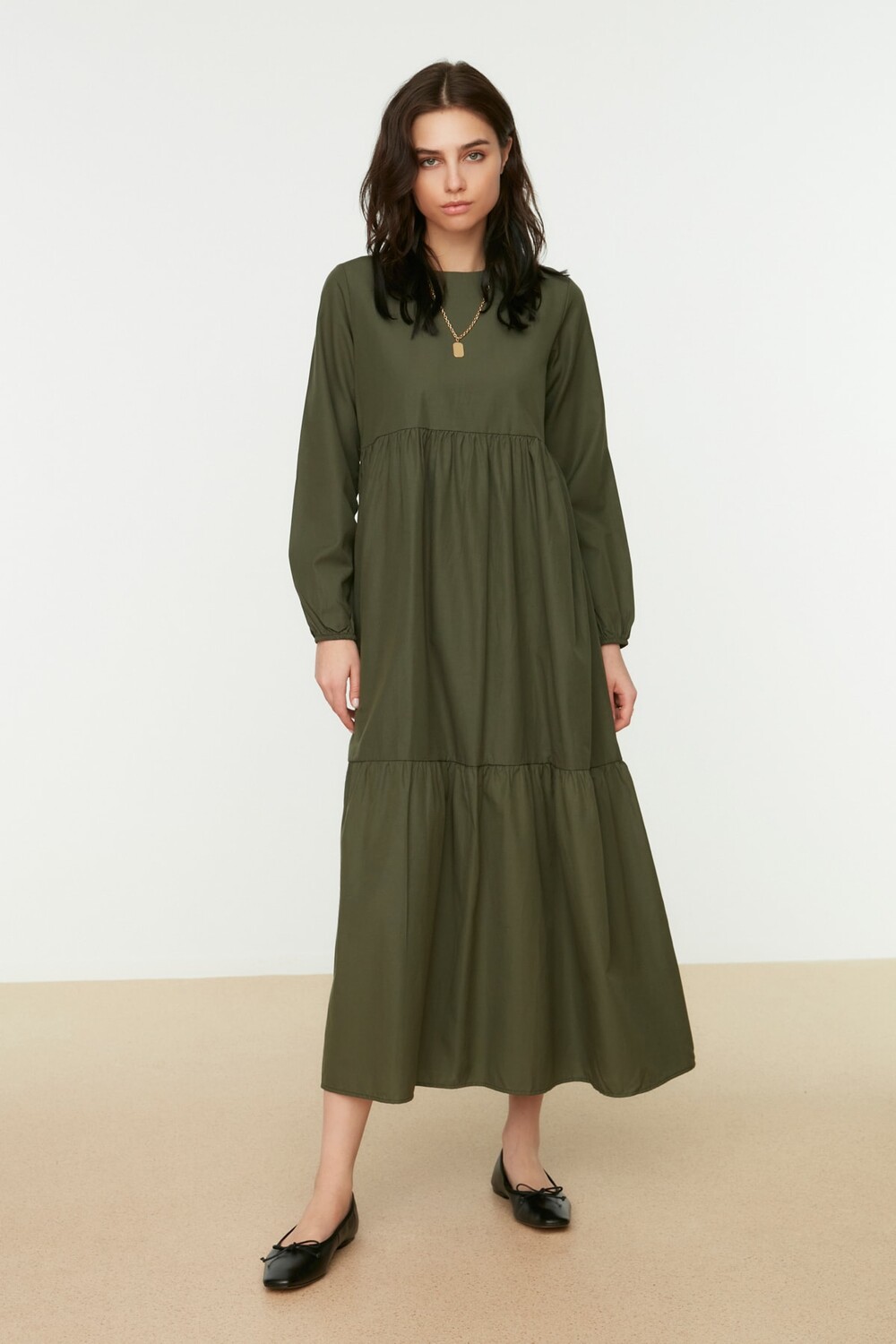 

Платье - Хаки - Скейтер Trendyol Modest