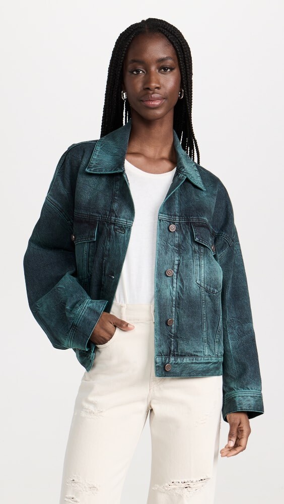 

Куртка Stella McCartney Tie Dye Oversize Denim, аква
