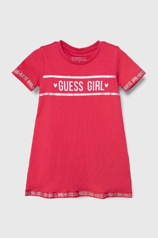 

Детское хлопковое платье Guess, розовый