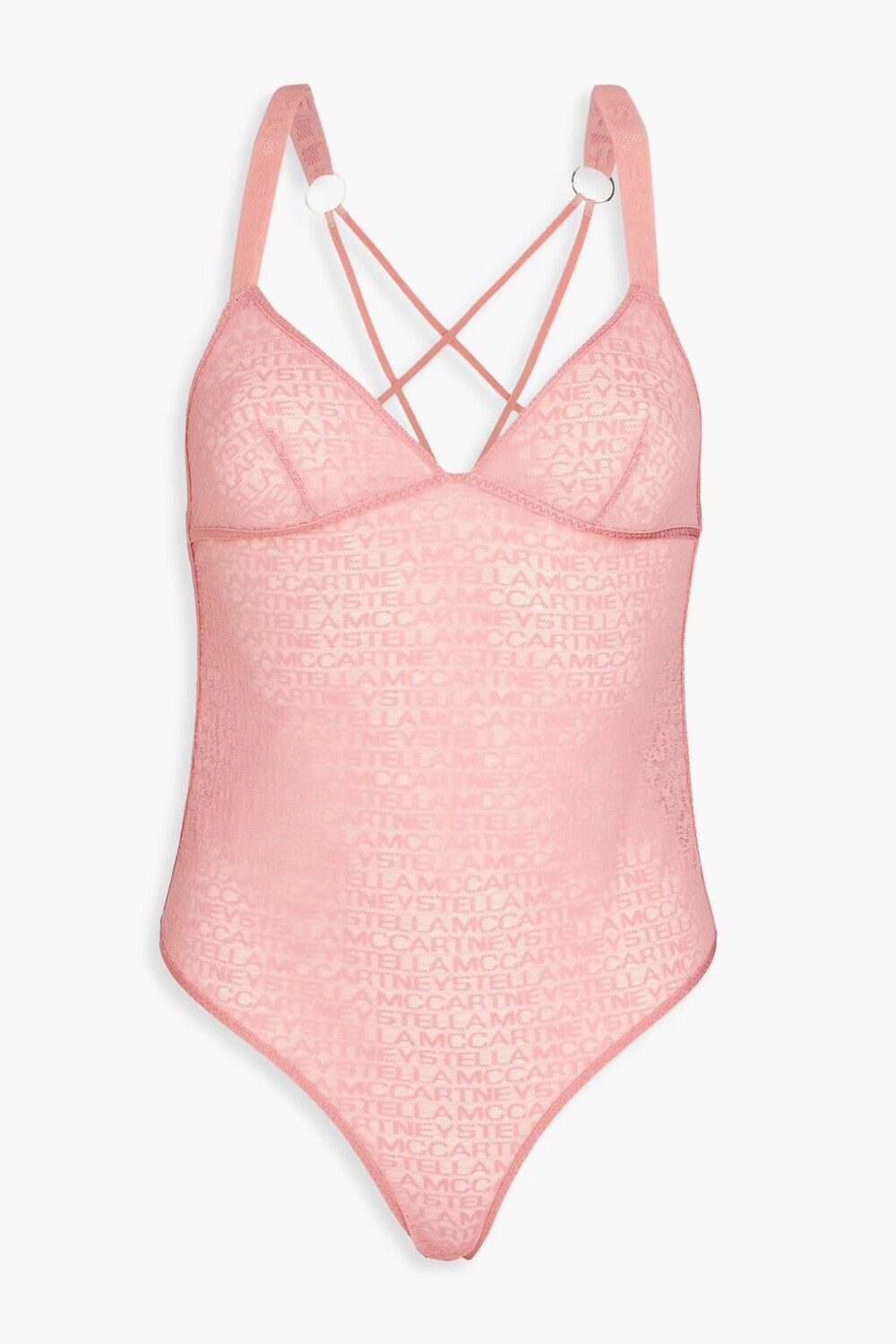 

Боди из эластичной сетки с вышивкой Stella Mccartney, розовый