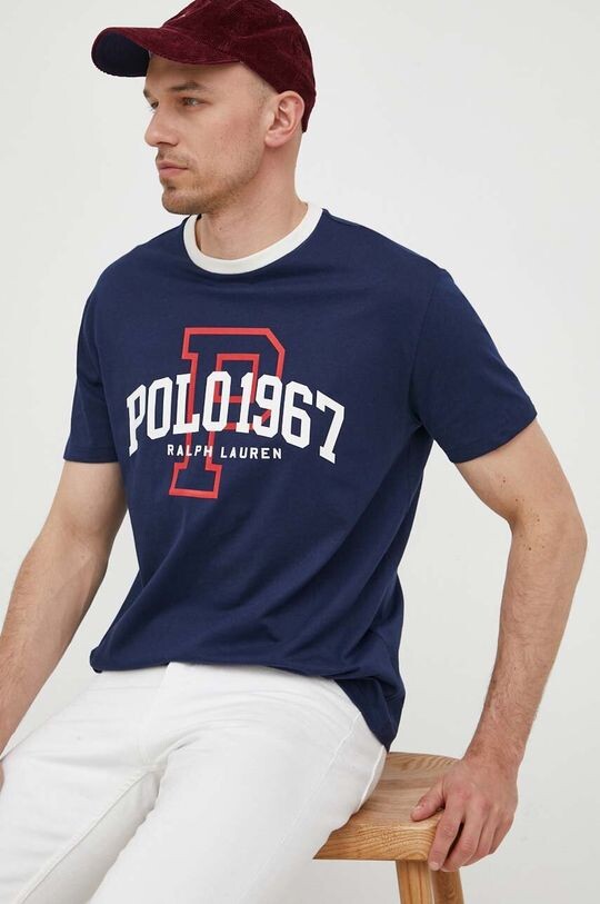 

Хлопковая футболка Polo Ralph Lauren, темно-синий